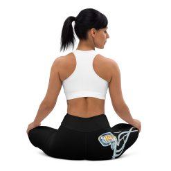 Woman in yoga position wearing Octopus Yoga Leggings from Mantaraj