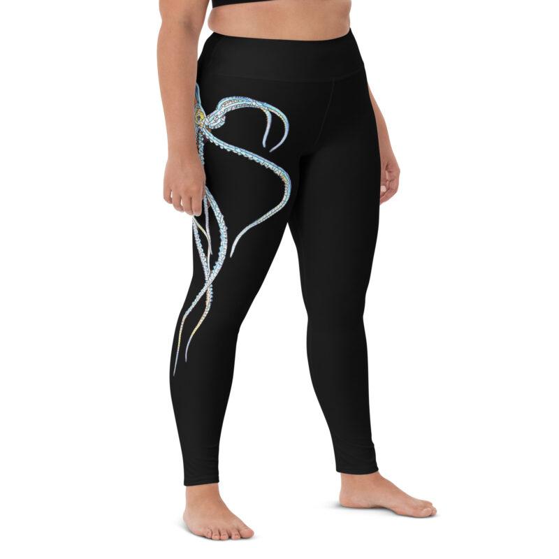 Octopus leggings on a plus size model