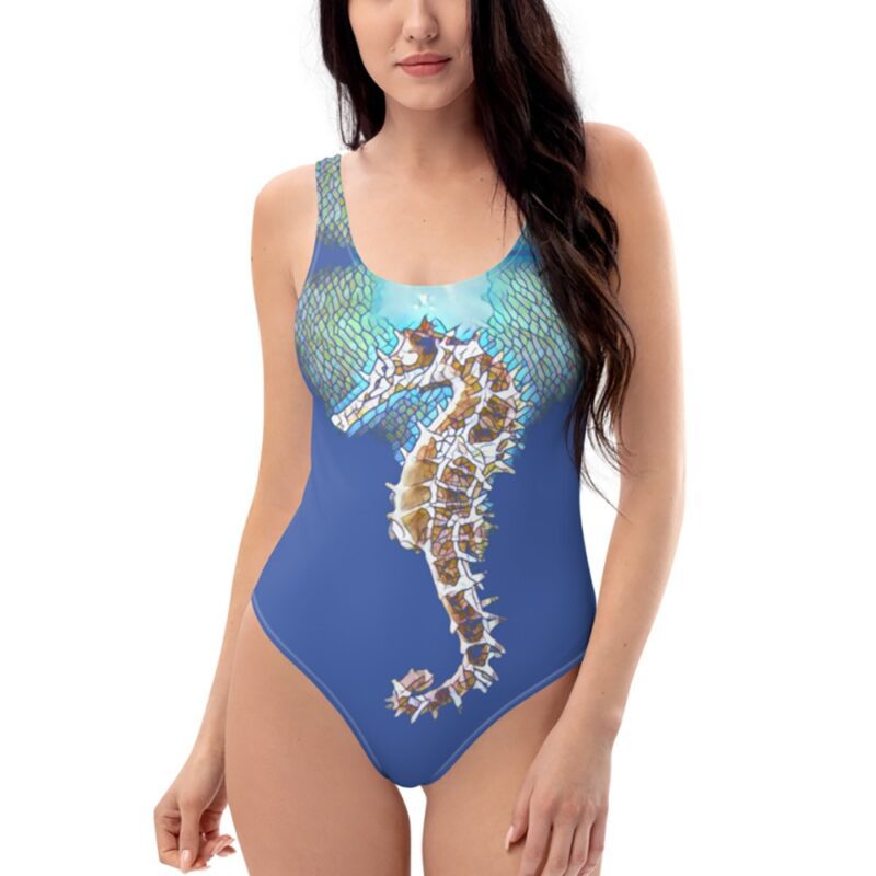 Seahorse Swimsuit Blue