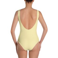 yellow swimsuit with seahorse pattern