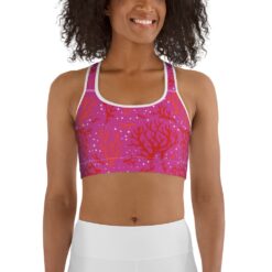 Coral pattern scuba bra