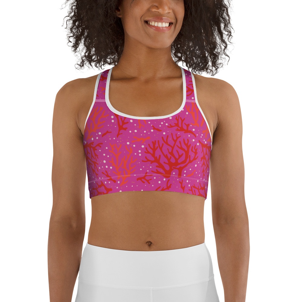 Coral Sports Bra Pink