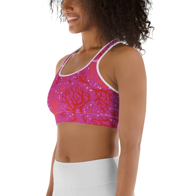 Pink coral sports bra