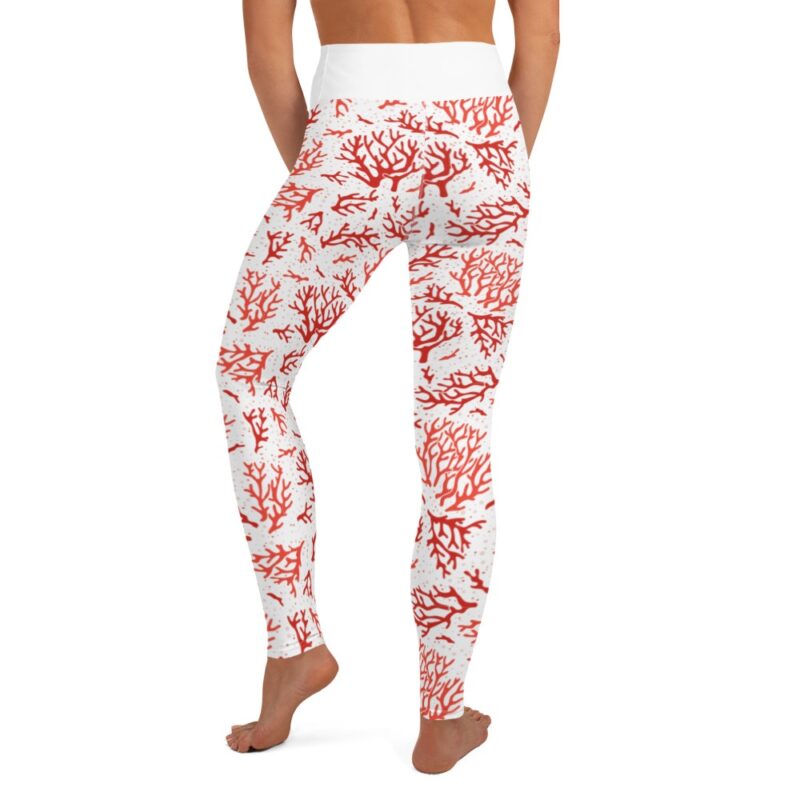 Coral Yoga Leggings White - Image 5