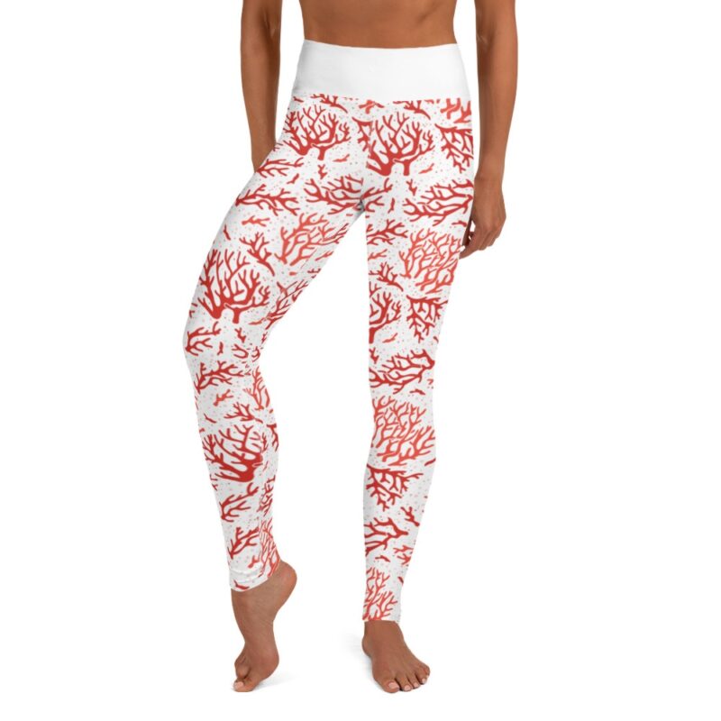 Coral Yoga Leggings White