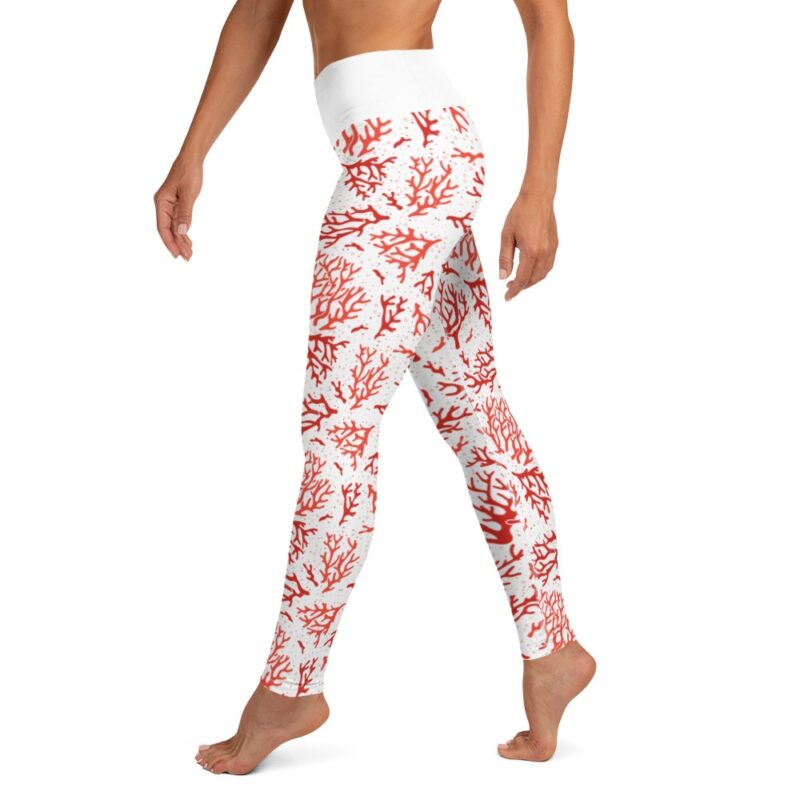 Coral Yoga Leggings White - Image 3
