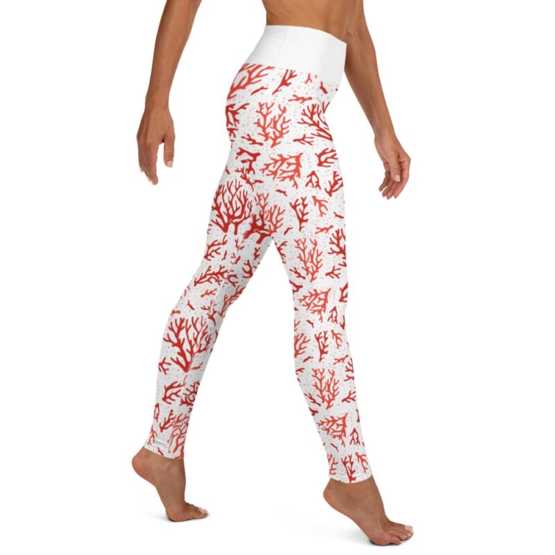 Coral Yoga Leggings White - Image 4