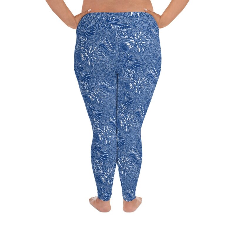 Plus size scuba leggings Ocean Tattoo from Mantaraj