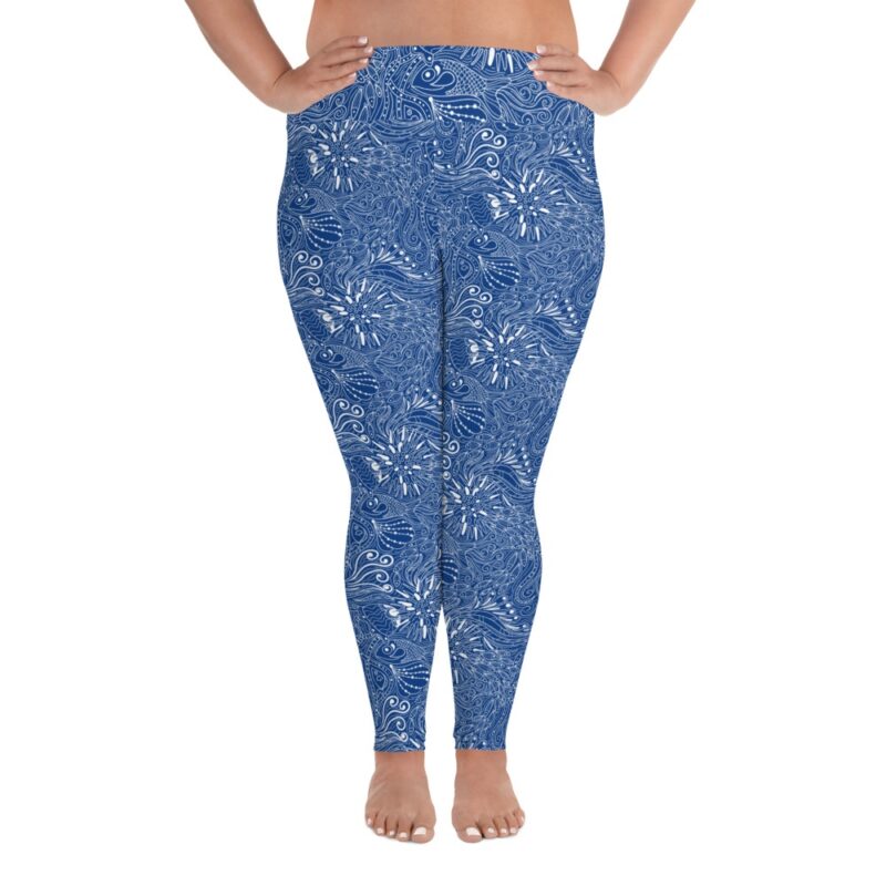 Plus size scuba leggings Ocean Tattoo from Mantaraj