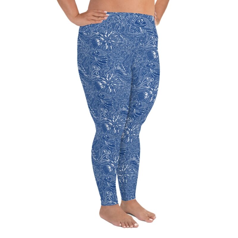 Plus size scuba leggings Ocean Tattoo from Mantaraj