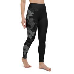 High Waist Leggings Water Lily Black