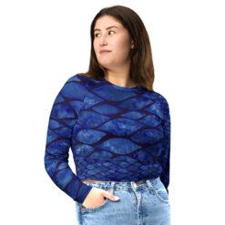 Long sleeve Tile Crop Top Plus size