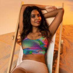 Beautiful Vibrant Parrotfish Longline Sports Bra