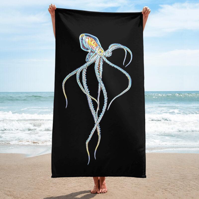 Wrap yourself up after your dive or surf session with this super soft and cozy all-over sublimation Octopus Towel.